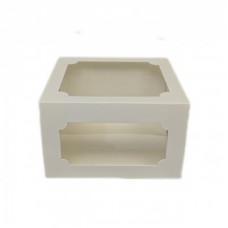 №21 Коробка для торта "Г" 18х18х11см Белая с окном