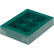 №315 Коробка для конфет 15х11х3см зелёная матовая на 6шт