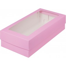 №238 Коробка для макарон 21х11х5,5см розовая