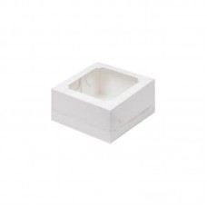 №51 Коробка для бенто-торта 16х16х8 с окном белая