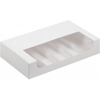№213 Коробка для эклеров 25х15х5см белая с окном (5)