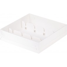 №200 Коробка для пирожных 16х16х6см белая с окном